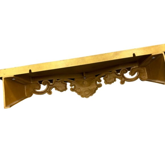 Vtg Homco Gold Ornate Wall Mirror & Shelf Hollywood Regency - Picture 7 of 7